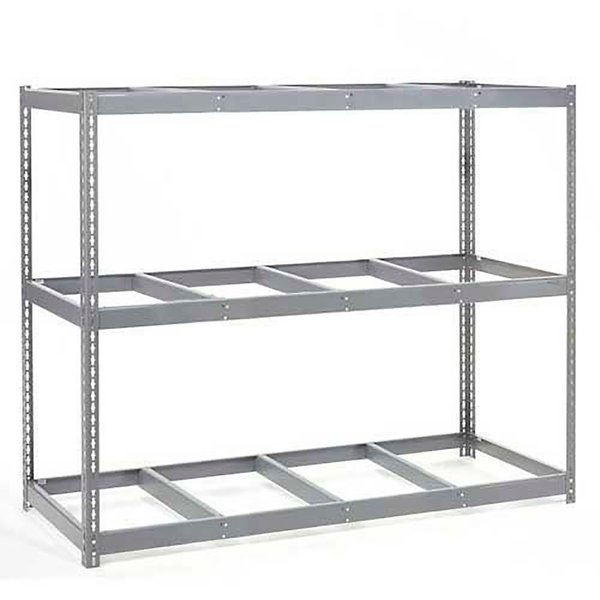 Global Industrial Wide Span Rack 96Wx36Dx 60H, 3 Shelves No Deck 800 Lb Cap. Per Level, Gray B2297040